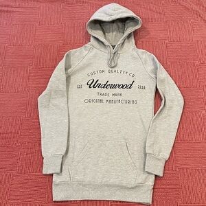 Women's small Gray Hoodie long Sweatshirt / sweater dress